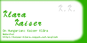 klara kaiser business card
